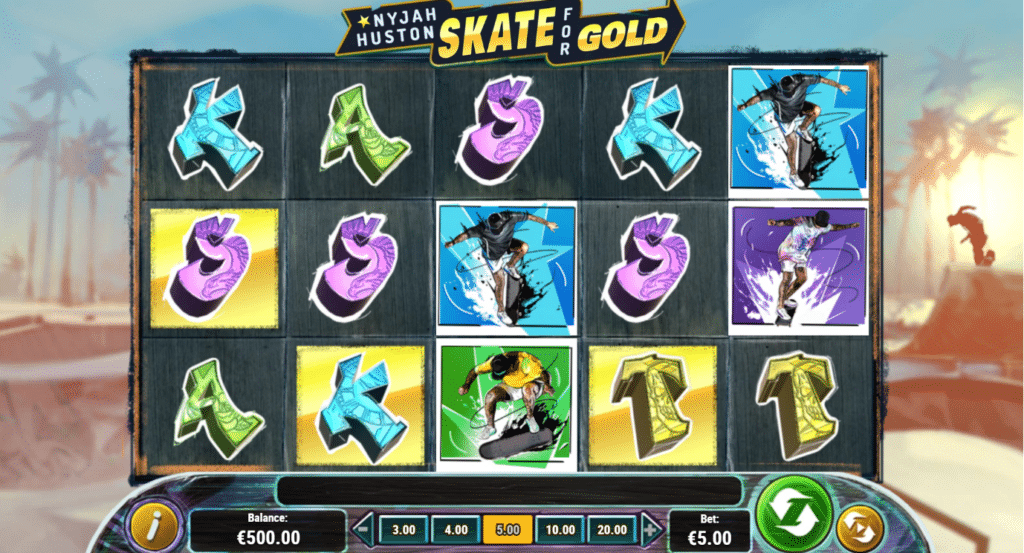 Nyjah Huston Skate for Gold Slot Review Visuals Base Game Casino Game Play Play'n Go