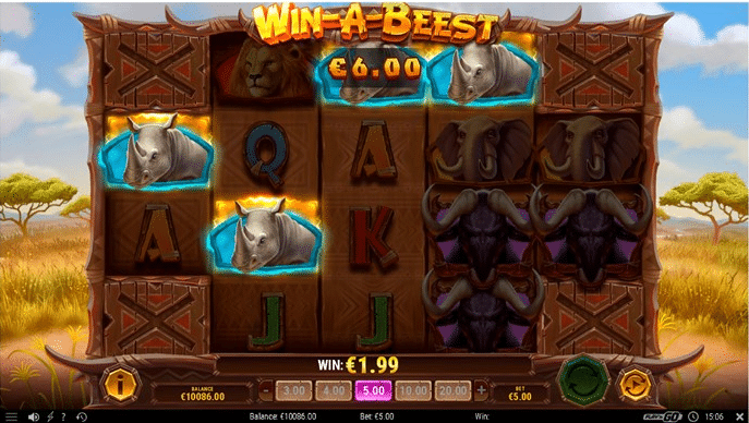 Win-A-Beest Slot Review Casino Visuals Base Game Play'n Go