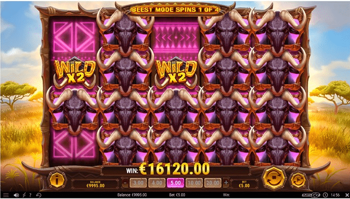 Win-A-Beest Slot Review Casino Visuals Base Game Play'n Go Bonus Feature Features