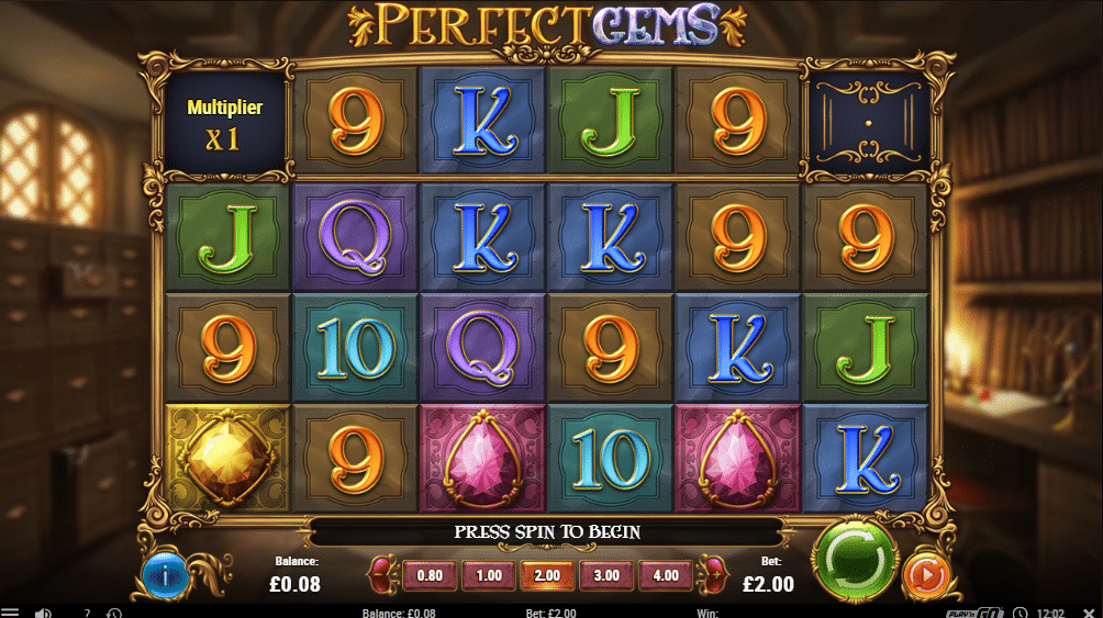 Perfect Gems Slot Review Play'n Go Visuals Base Game Symbols Casino Pay Table