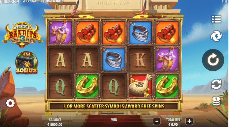 Sticky Bandits 3 Most Wanted Slot Review  Quickspin Casino Slot Visuals Symbols Volatile Bonus