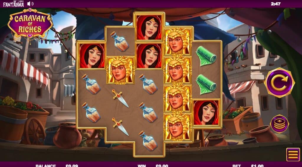 Caravan Of Riches Slot Review Fantasma Games Casino Visuals Symbols Volatile Wilds Scatter Free Spins