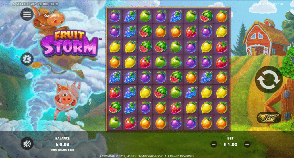 Fruit Storm Slot Review Stakelogic Casino Volatile Slots Free Spin Scatter Multiplier Bonus