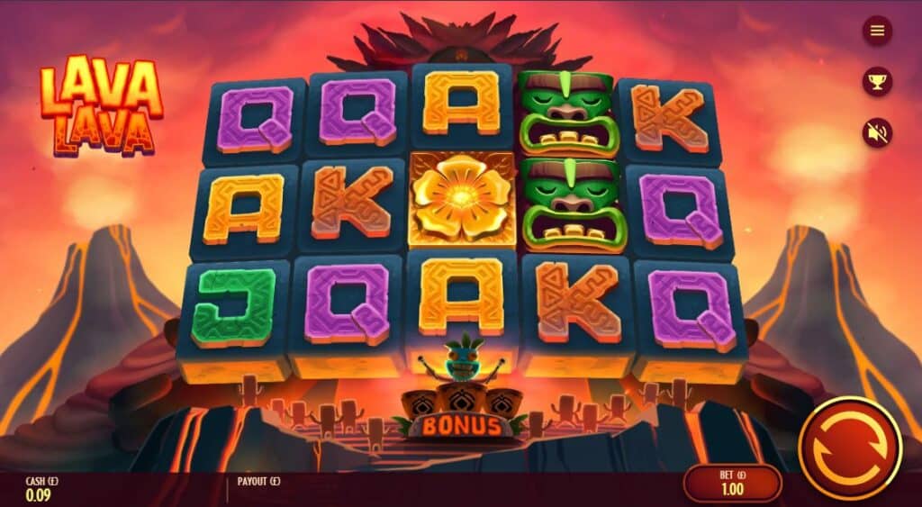 Lava Lava Slot Review Thunderkick Symbols Base Game Bonus Wilds Volatile