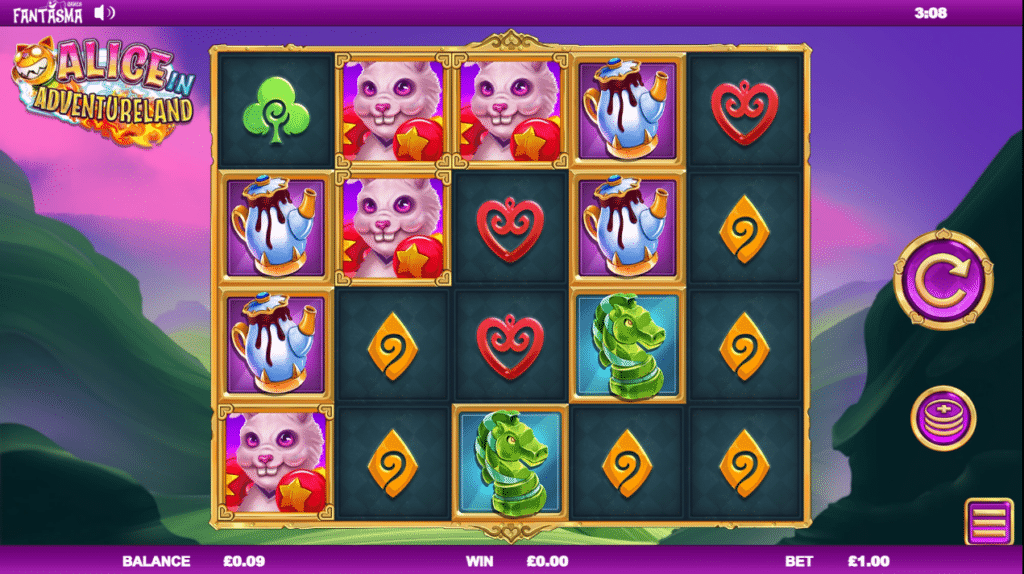 Alice In Adventureland Slot Review Fantasma Games Casino Visuals Symbols Volatile Bonus Scatter Wild Wilds