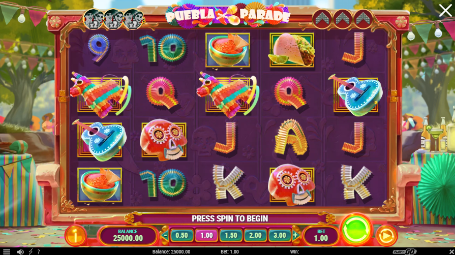 Puebla Parade Slot Review Play'n Go Casino Visuals Symbols Pay Table Volatile Bonus Scatter Wild