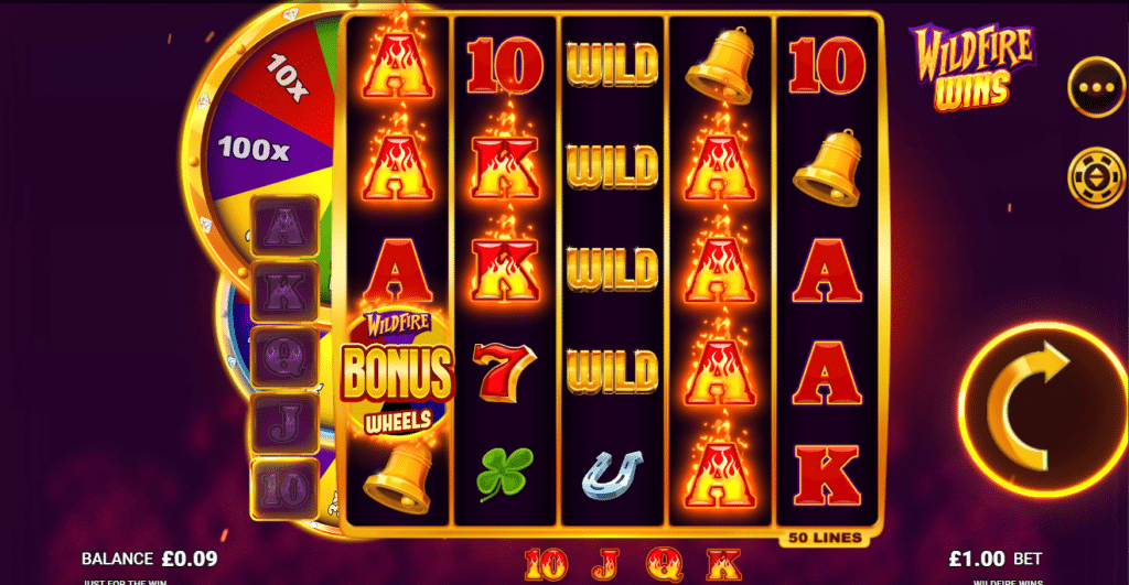 Wildfire Wins Slot Review Just For The Win Casino Slots Volatile Bonus Wild Wild Scatter