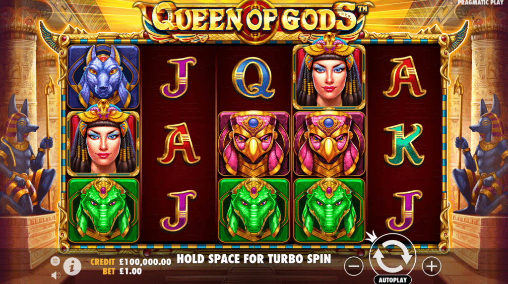 Queen Of Gods Slot Review Pragmatic Play Visuals Symbols Volatile Bonus Free Spins