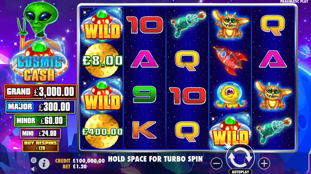 Cosmic Cash Slot Review Pragmatic Play Visuals Volatile Bonus Scatter Wilds Respins Free Spins