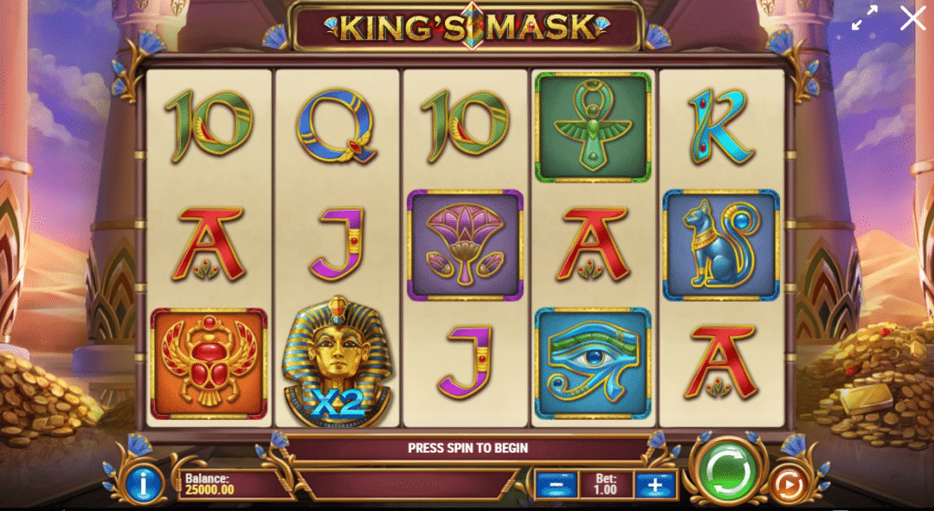 King's Mask Slot Review Play'n Go B0nus Scatter Wild Free Spin Spins Wilds Egyptian Ancient