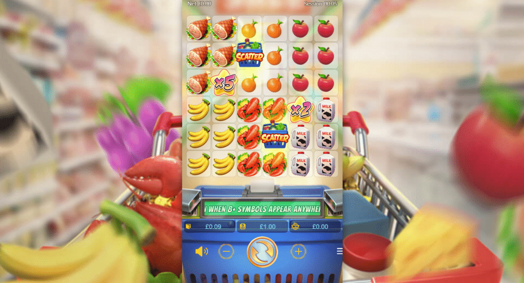 Supermarket Spree Slot Review PG Soft Casino Volatile Visuals Free Spins Bonus Scatter Multiplier Wild Additional Retrigger