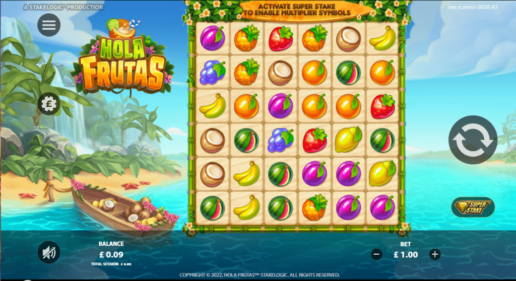 Hola Frutas Slot Review Stakelogic Featured Image Bonus Free Spin Scatter Volatile