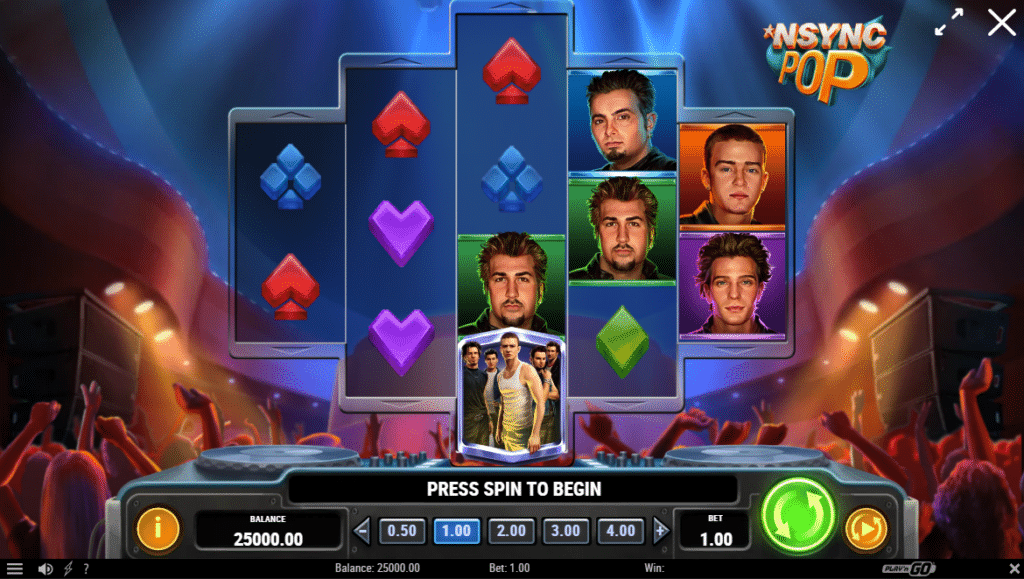 NSYNC Pop Slot Review Play'n Go Visuals Casino Bonus Wild Free Spins Volatile