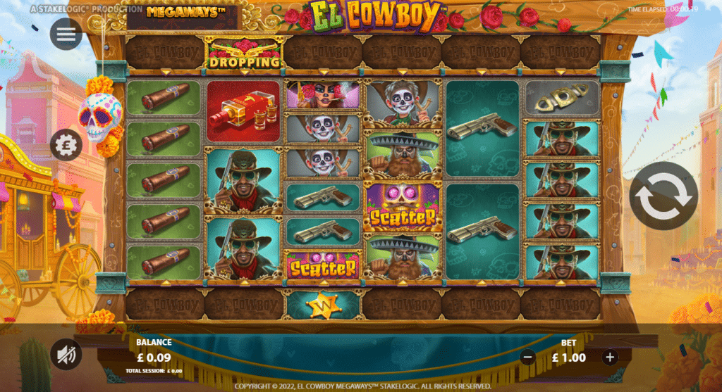 El Cowboy Megaways Slot Review Stakelogic Visuals Symbols Bonus Free Spin Wild Multiplier