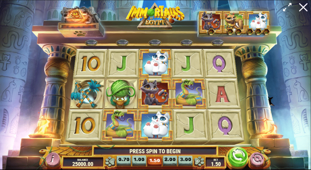 Immortals Of Egypt Slot Review Play'n Go Visuals Symbols Bonus Casino Visuals Bonus Free Spin Transform Wild Wilds