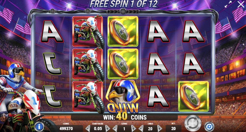 USA Flip Slot Review Play'n Go Featured Title Image Slots Casino Free Spin Re-Spin Symbols Pay Table Mechanics Bonus