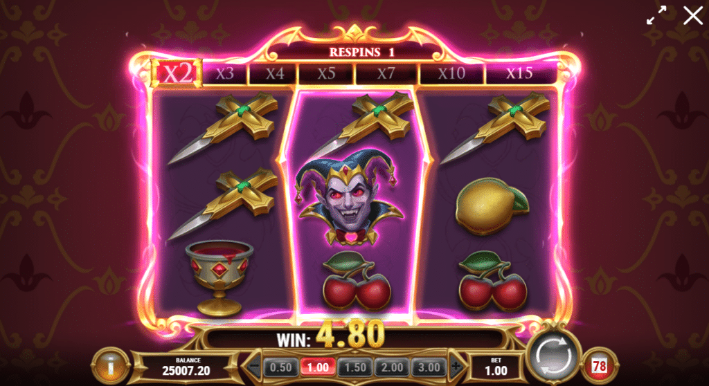 Count Jokula Slot Review Play'n Go Visuals Symbols Bonus Volatile Respin Wild Shpeshifter Respins Of Evil Casino