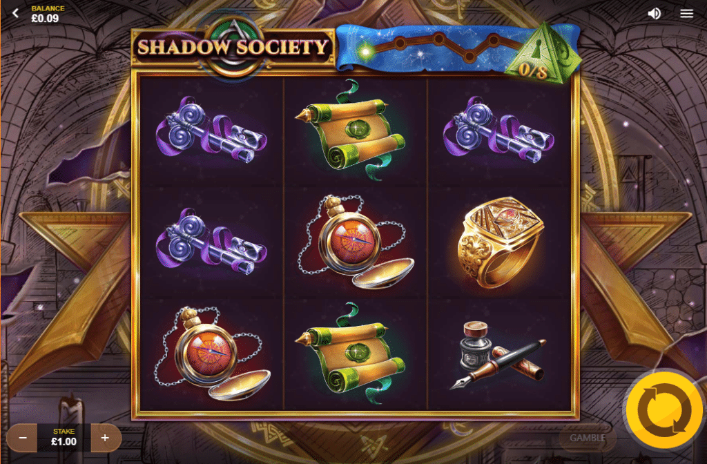 Shadow Society Slot Review Red Tiger Gaming Featured Title Image Max Win Volatility RTP Bonus Progress Bar Multiplier Win