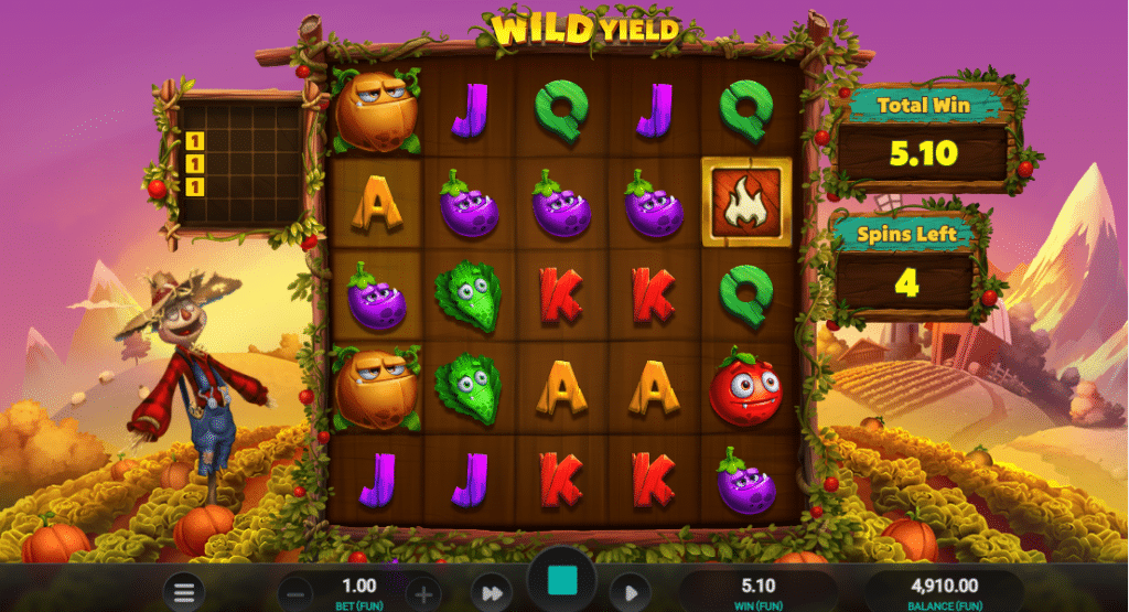 Wild Yield Slot Review Relax Gaming Featured Title Image Slots Casino Bonus Free Spin Weather Wild Multiplier Bonus Buy Volatile