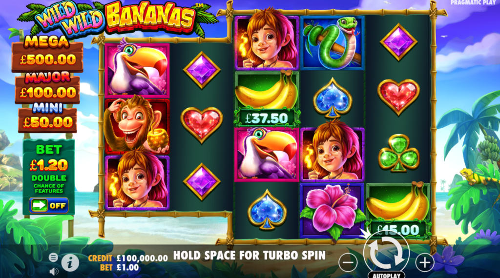 Wild Wild Bananas Slot Review Pragmatic Play Featured Title Image Slots Casino Free Spins Jackpot Wild Bonus