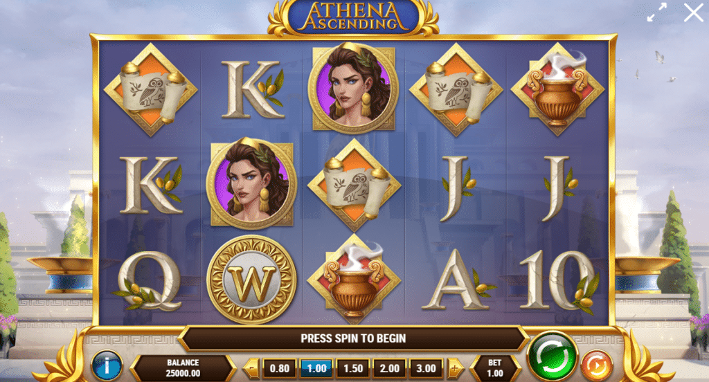 Athena Ascending Slot Review Play'n Go Visuals Casino Bonus Free Spin Sticky Wild Multiplier Respin