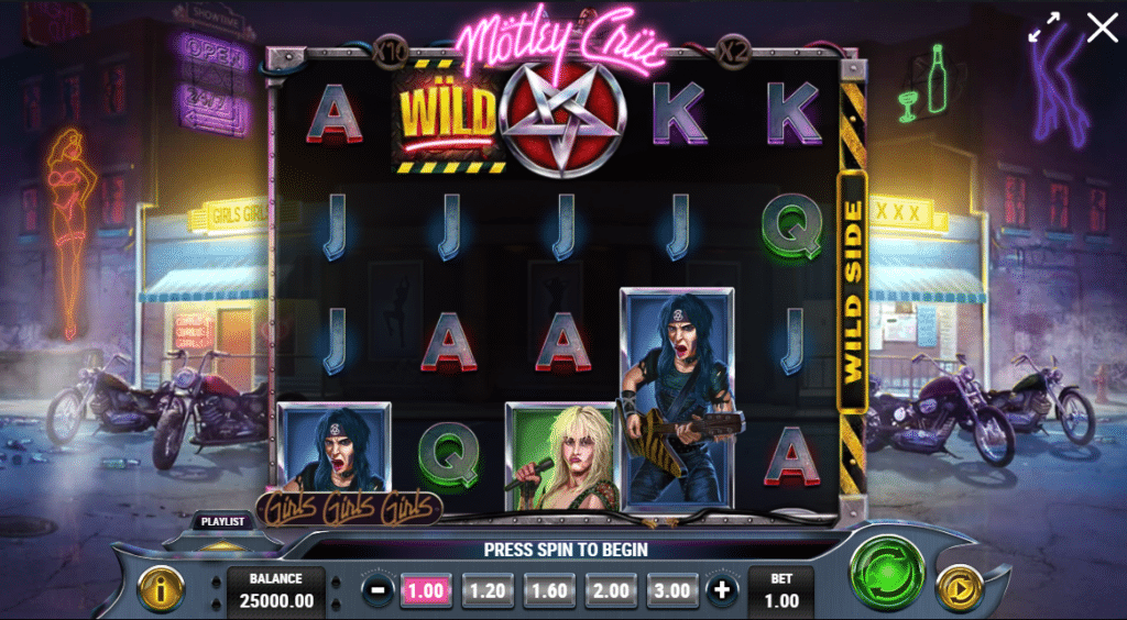 Motley Crue Slot Review Play'n Go Free Spins Multiplier Wilds Bonus Re-Spin