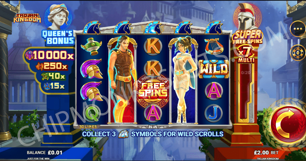 Trojan Kingdom Slot Review Just For The Win Slots Casino Bonus Jackpot Super Free Spin Wild