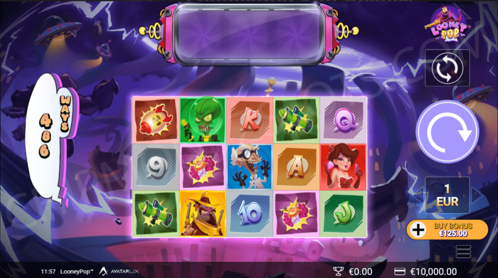 LooneyPop Slot Review AvatarUX Slots Visuals Symbols Bonus Buy Popwins Volatile Free Spins