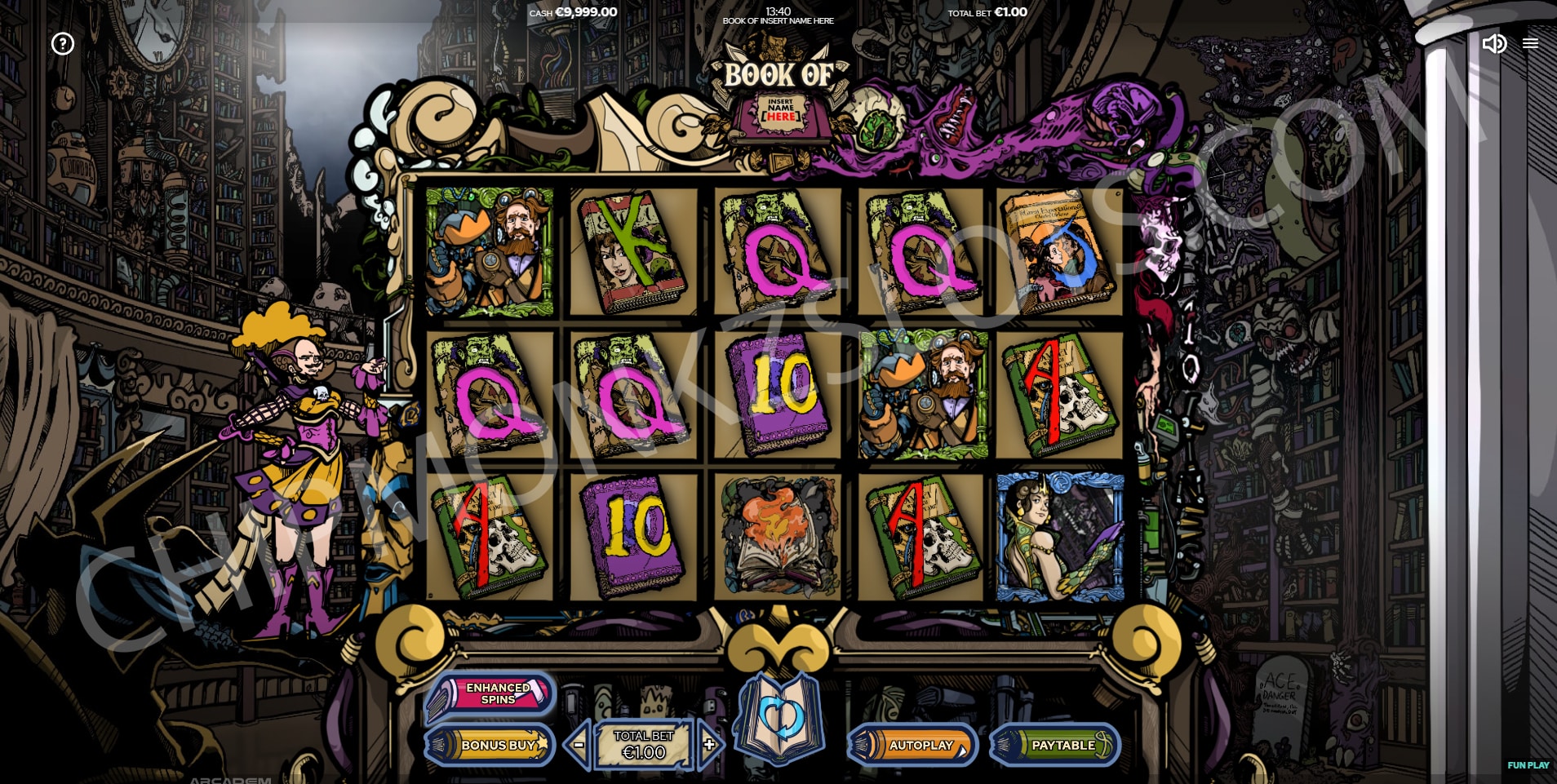 Book Of Insert Name Here - Arcadem - Chipmonkz Slots