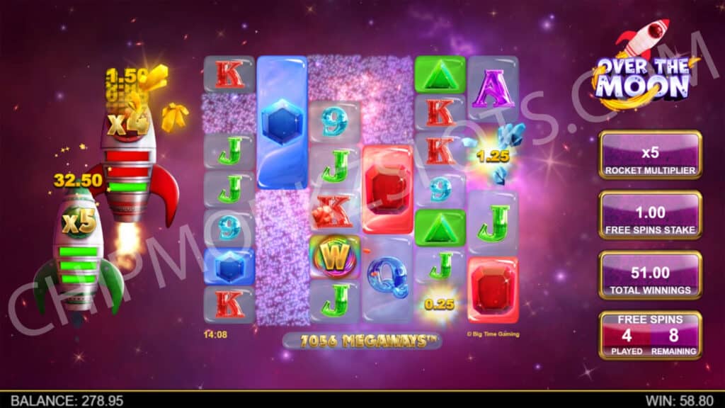 Over The Moon Big Time Gaming Megaways Bonus Buy Win Exchange Rocket Meteor Prize Free Spins