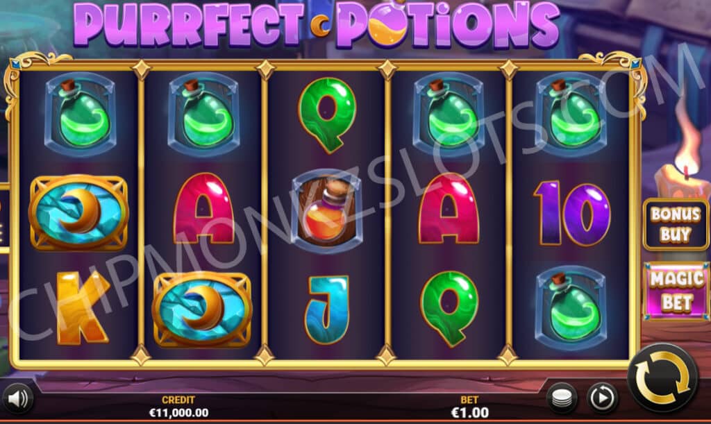 Purrfect Potions Reflex Gaming Symbols Bonus Free Spins Respins Symbols Wild Retrigger Bonus Buy Magic Bet