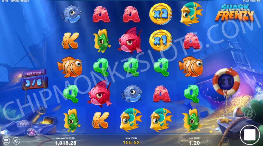 Shark Frenzy SlotMill Chilli Bandits Respin Frenzy Feature Shark Symbol Free Spins Multiplier Coin Treasure Symbols