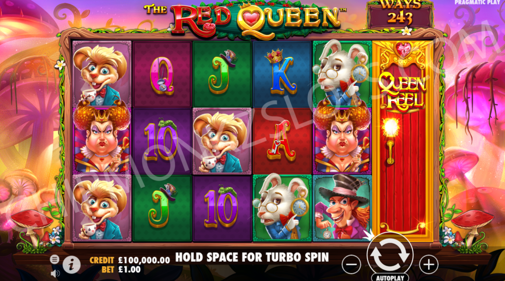 The Red Queen Slot Review Pragmatic Play Slots Casino Bonus Alice In Wonderland Mad Hatter Scatter Feature 