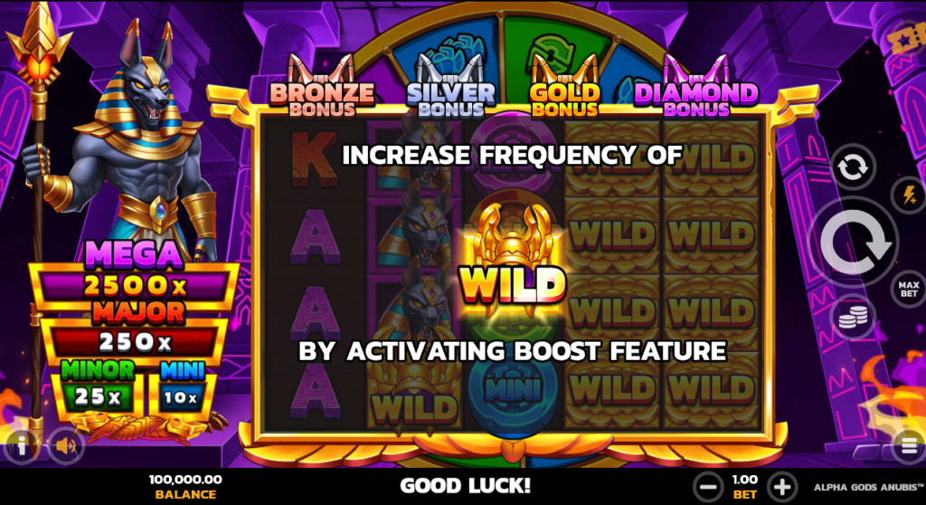 Alpha Gods Anubis PearFiction Studios Slot Review Online Slots Casino New Volatile