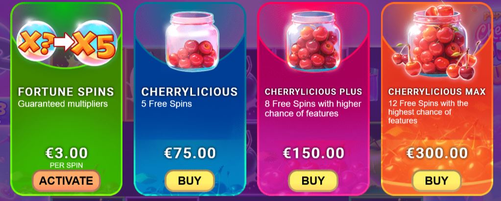 CherryPop Burst AvatarUX Slot Review Online Slots Casino New Volatile Symbols Pay Table Line Bonus Buy Free Games Spins