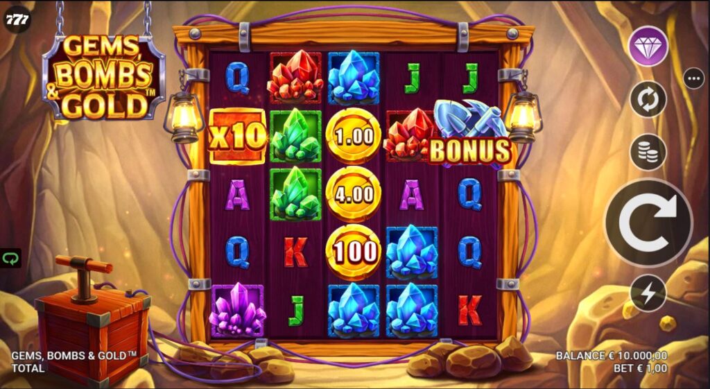 Gems, Bombs & Gold Just For The Win Slot Review Online Slots Casino New Volatile
