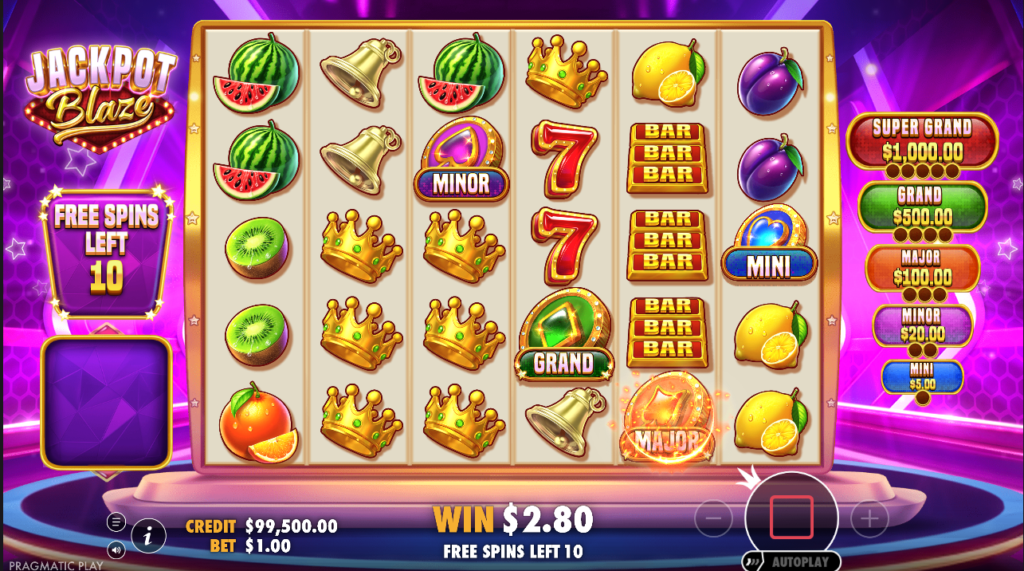 Jackpot Blaze Pragmatic Play Slot Review Online Slots Casino New Volatile Bonus Free Spins Games