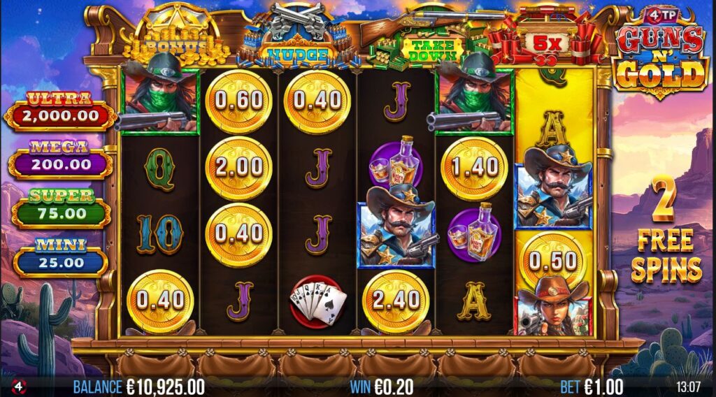 4TP Guns N’ Gold 4thePlayer Slot Review Online Slots Casino New Volatile Bonus Free Games Spins 