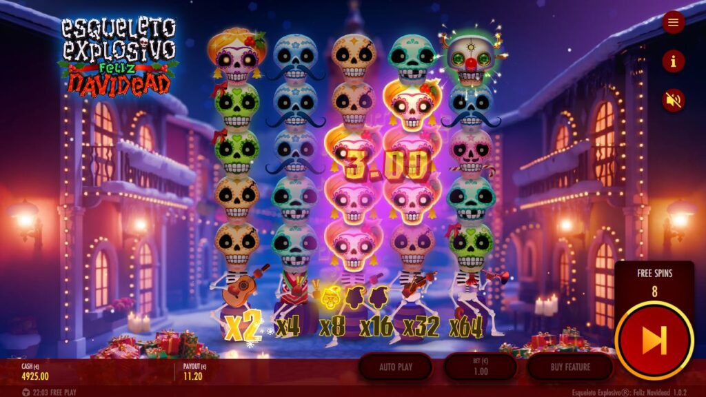 Esqueleto Explosivo Feliz Navidead Thunderkick Slot Review Online Slots Casino New Volatile