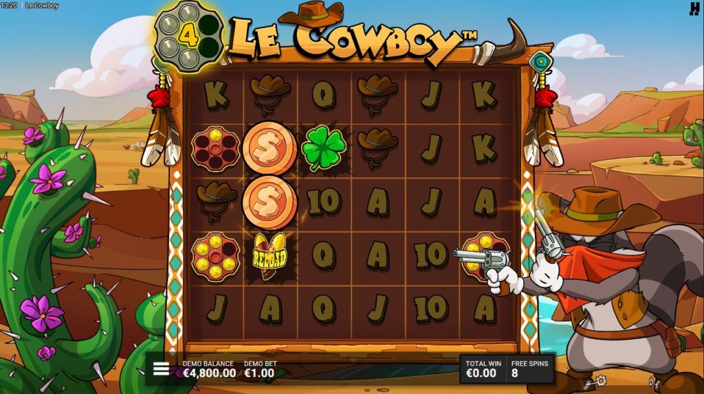 Le Cowboy Hacksaw Gaming Slot Review Online Slots Casino New Volatile Bonus Free Games Spins