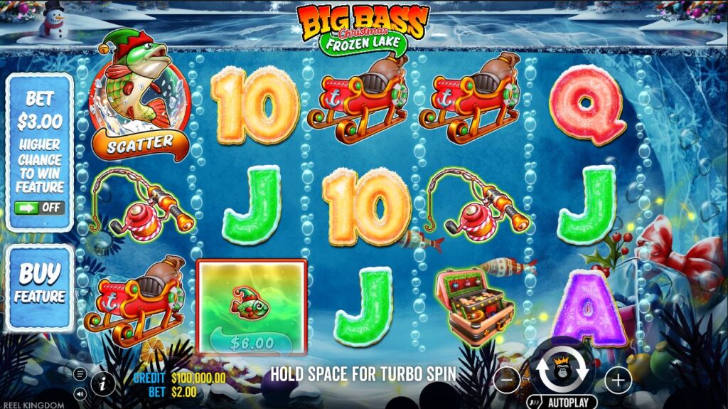 Big Bass Christmas Frozen Lake Reel Kingdom Slot Review Online Slots Casino New Volatile