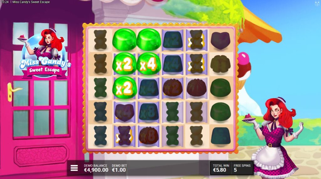 Miss Candy's Sweet Escape Kitsune Studios Slot Review Online Slots Casino New Volatile Free Games Spins 