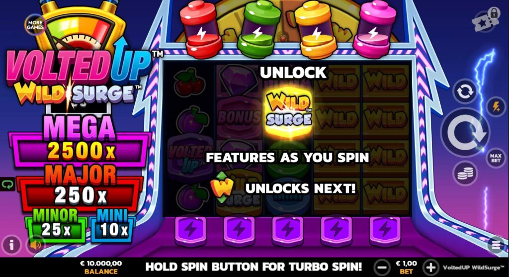 VoltedUp WildSurge PearFiction Studios Slot Review Online Slots Casino New Volatile