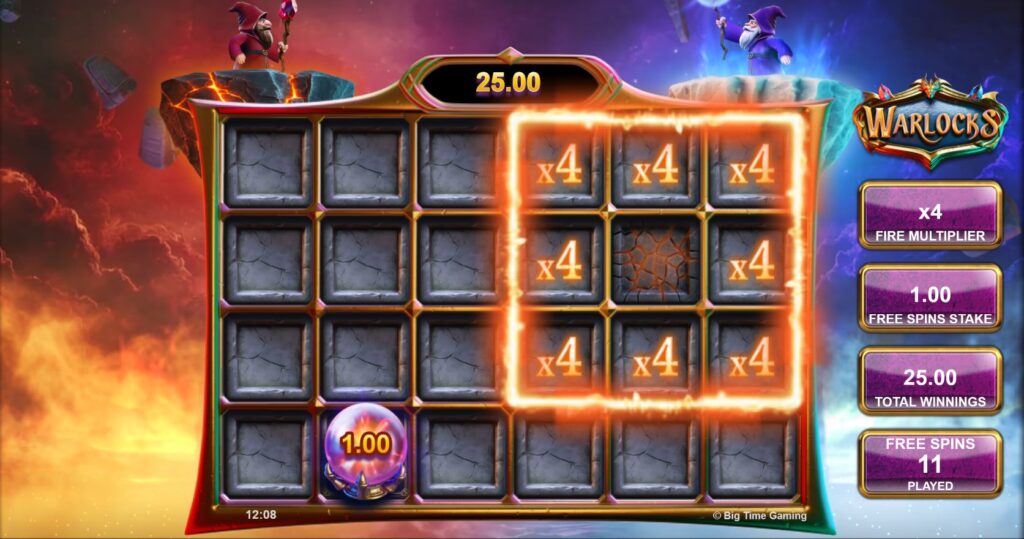Warlocks Big Time Gaming Slot Review Online Slots Casino New Volatile Bonus Free Games Spins
