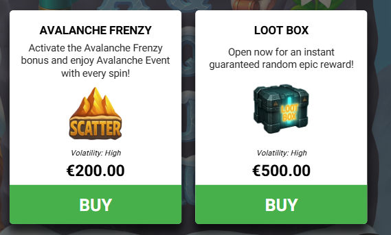 Avalanche GoodTimes Studios Slot Review Online Slots Casino New Volatile Bonus Buy Free Games Spins