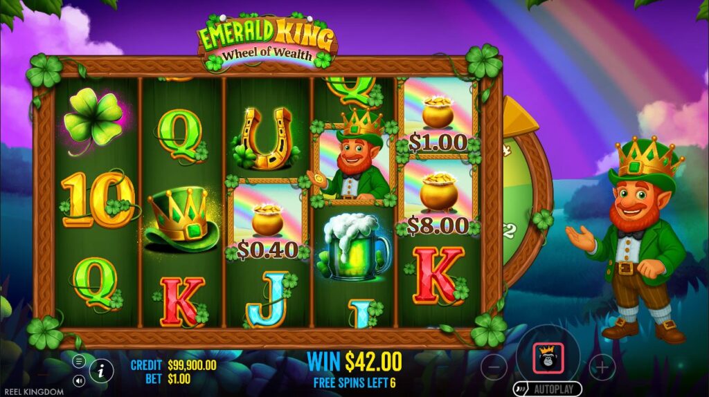 Emerald King Wheel of Wealth Reel Kingdom Slot Review Online Slots Casino New Volatile Bonus Free Games Spins