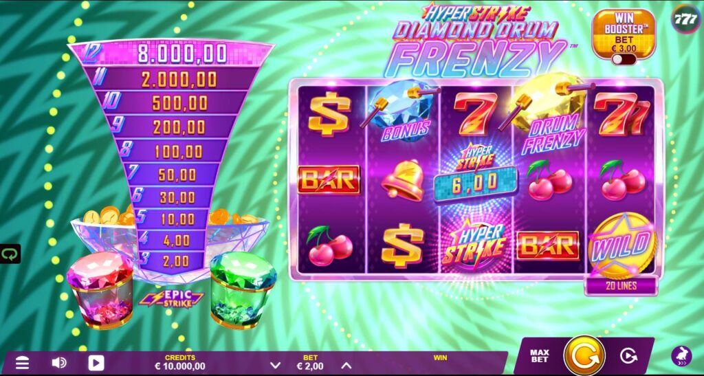 Hyper Strike Diamond Drum Frenzy Gameburger Studios Slot Review Online Slots Casino New Volatile