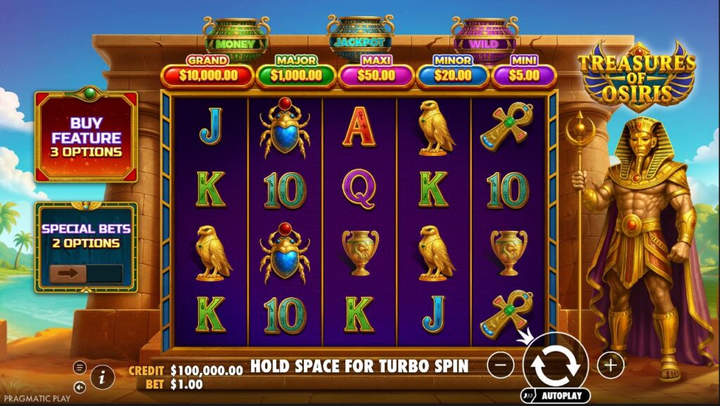 Treasures of Osiris Pragmatic Play Slot Review Online Slots Casino New Volatile