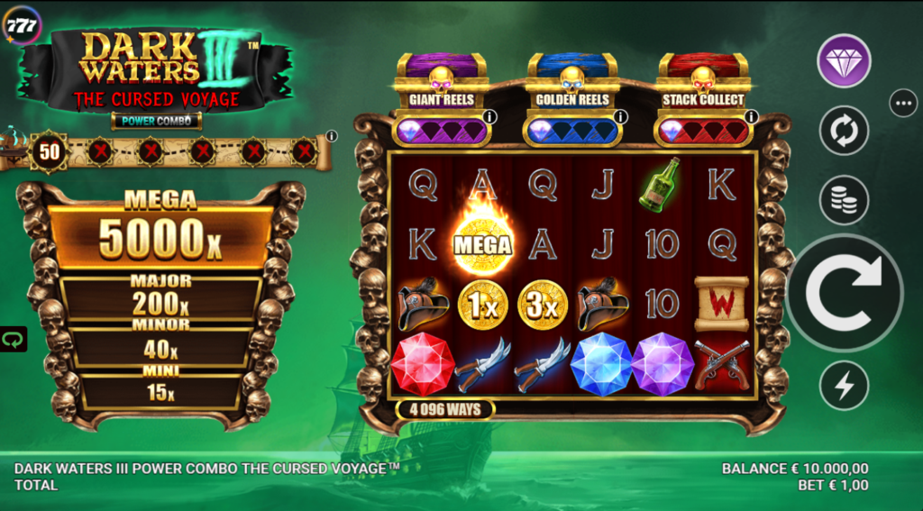 Dark Waters 3 The Cursed Voyage Just For The Win Studios Slot Review Online Slots Casino New Volatile