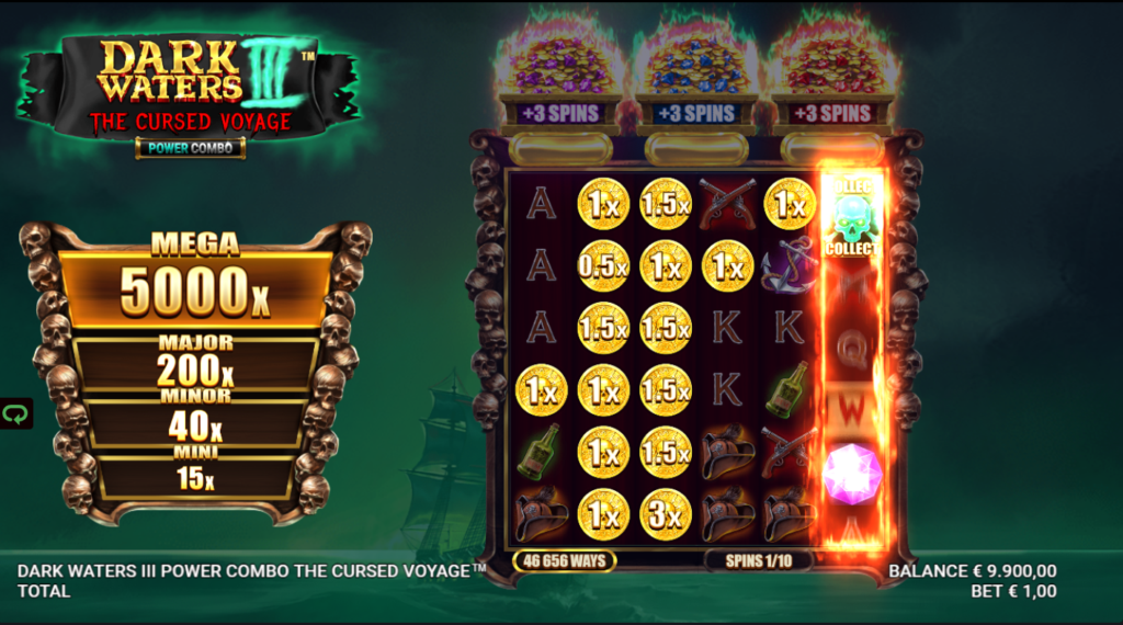 Dark Waters 3 The Cursed Voyage Just For The Win Studios Slot Review Online Slots Casino New Volatile Bonus Free Games Spins